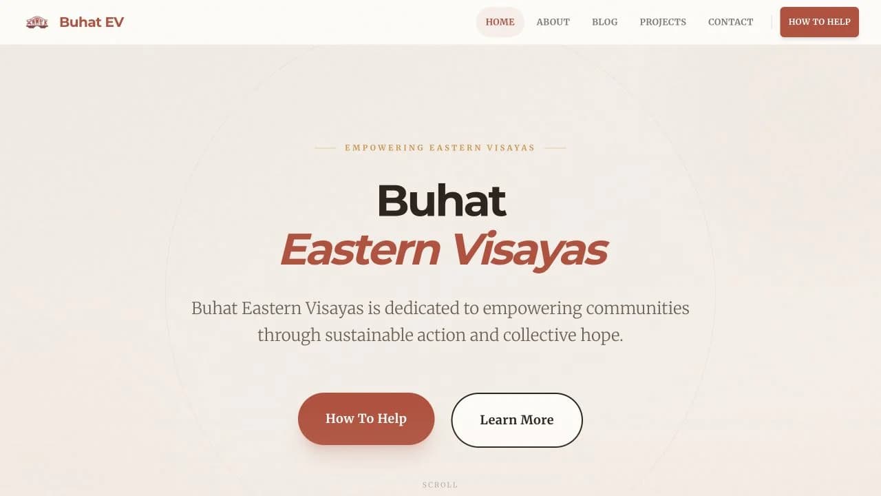 Buhat Eastern Visayas homepage and invitation to get involved